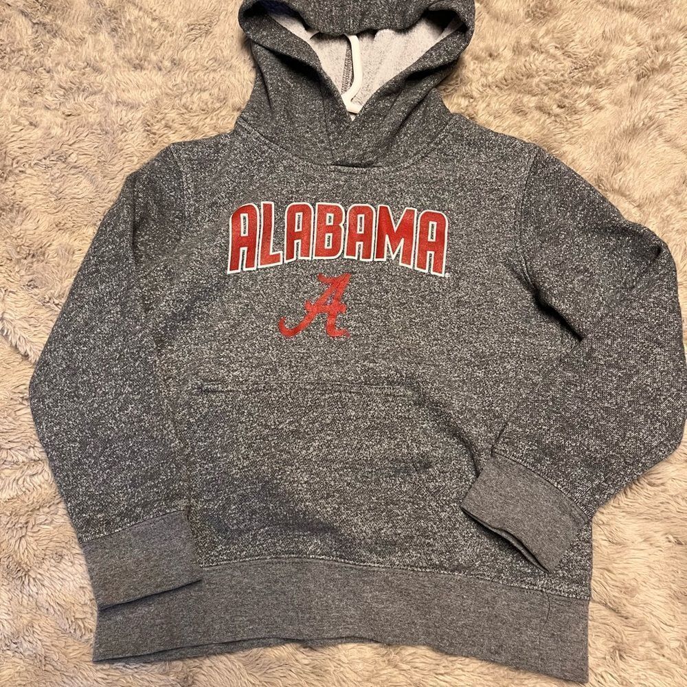 Colosseum Gray Kids Hoodie with Red Print